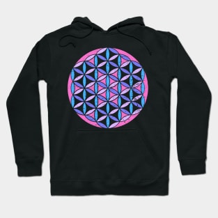 Sacred Geometry Flower of Life in a Psychedelic colors Hoodie